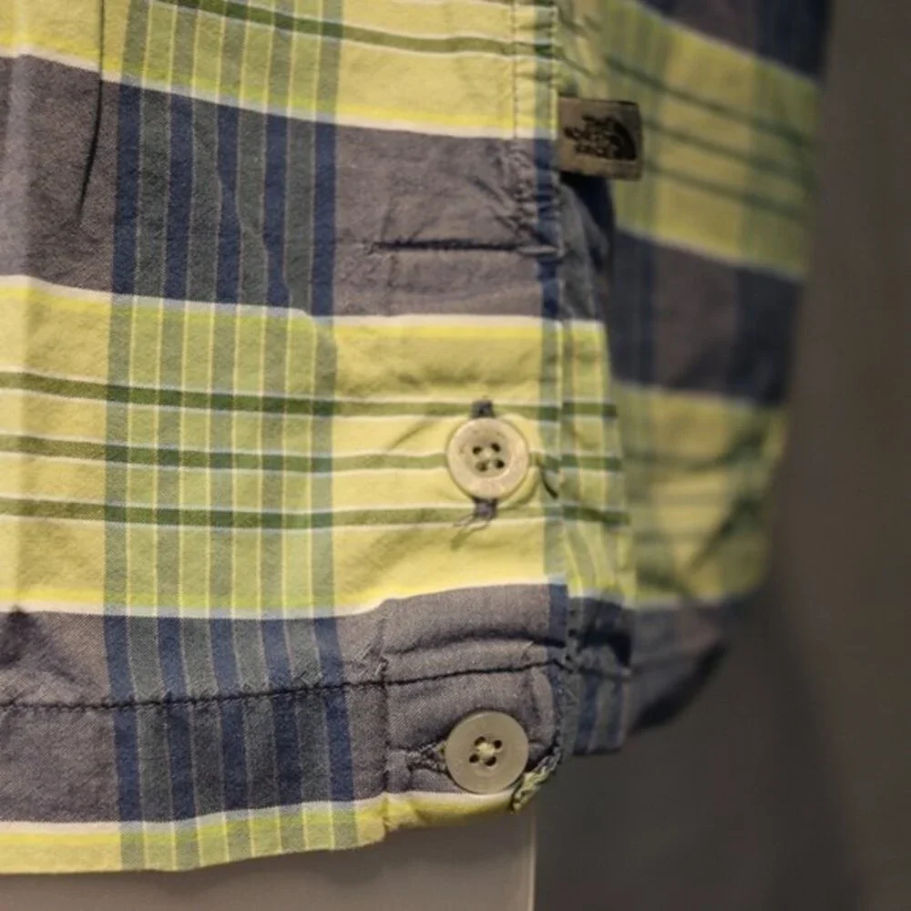 The North Face A5 Series Green Plaid Short-Sleeve Hiking Shirt Medium
